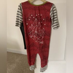 Rags to Raches Long Sleeve Romper | 18-24M | Red Mountain Print